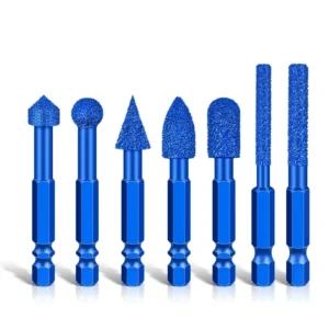 1/4in Hex Shank Diamond Abrasive Head 6 Different Shapes Hand Drill Polishing Head Polishing Tungsten Steel Alloy Milling Cutter