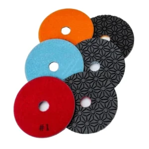 100 MM 3 Step Polishing Pad Flexible with Wet Dry Resin for Floor Granite Quartz Marble Engineer Stone OEM Customized 4 Inch