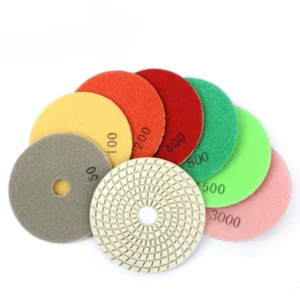 100mm 3 Step Dry Diamond Polishing Pads White Color for Marble Granite Engineer Stone Quartz Porcelain Floor OEM OBM
