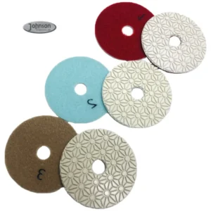 100mm 3 Step Wet Marble Diamond Polishing Pad for Porcelain Ceramic Tiles Stone Marble Diamond Resin Polishing Pads