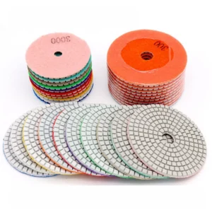 100mm Diamond Polishing Pads 4 Inch 30 10000 Grit Flexible Grinding Discs for Granite Marble Stone Floor Polishing