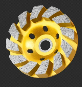 100mm Outer Diameter Yellow Sharp Grade 22 Holes Diamond Bowl Grinding Disc for Angle Grinders