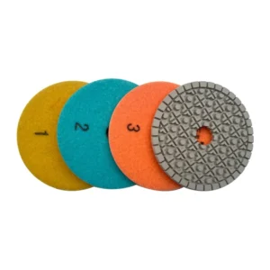 100mm Stone Polishing Pads 3 Step Wet and Dry Diamond Granite Polishing Pads