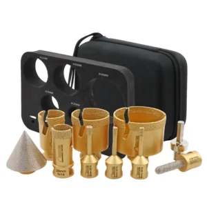 10PCS 6 68mm M14 Vacuum Brazed Diamond Core Drill Bit Tile Cutter Finger Milling Bit Chamfer Set Hole Saw Kit for Granite Marble