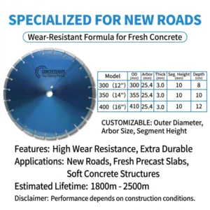 12 Inch Cold Press Diamond Saw Blade for Angle Grinder Concrete Stone Tile General Purpose Use