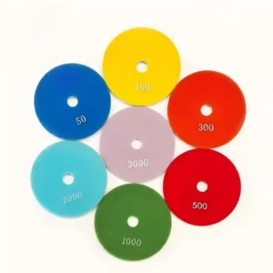 125mm Diamond Resin Abrasives 7 Step Dry Polishing Pad for Marble Quartz & Other Stones High Hardness OEM Grinding Grit 50 3000#