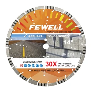 14 Inch 350*25.4mm Laser Welded Cutter Diamond Saw Blades for Wet Cutting Asphalt Concrete