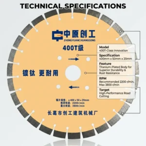 14″ Industrial Grade Nitride Coated Diamond Saw Blade for Concrete & Cement Cutting Walk Behind Machine Disc