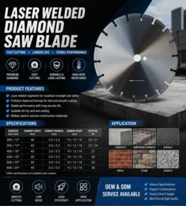 14in10-16mm Industrial Ti-coated Turbo Diamond Saw Blade Concrete Saw Blades for Cutting Concrete
