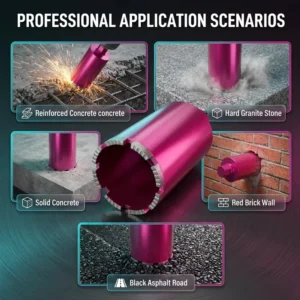190mm 150mm 40mm 82 M22 Thread SDS PLUS Sintered Diamond Tipped Core Drill Bit for Concrete and Porcelain