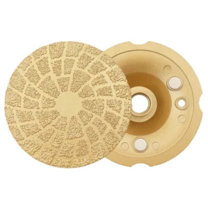 1Set 2PCS 4in Vacuum Brazed Diamond Polishing Pad Sanding Grinding Disc with Aluminum Backer Holder for Granite Marble Concrete