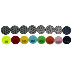 2 Inch 50mm Diamond Polishing Pads for Angle Grinder Dry Use on Stone 800 Grit Very Fine Abrasive