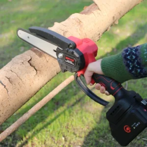 21V Cordless Electric Chain Saw for Wood Cutting Portable Mini Chainsaw Machine with Sharp Saw Chain