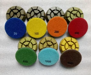 3 Inch 7 Steps Floor Resin Flexible Polishing Pad Wet Dry for Granite Quartz Marble Engineer Stone OEM 75 MM
