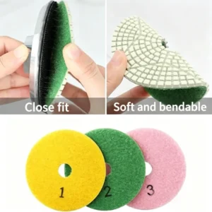 3 Step Diamond Floor Polishing Pads Wet Dry Use 4 inch Buffing Tools for Marble Granite Stone Concrete Tile Polish Option