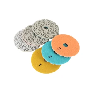 3 Step Hybrid Wet Dry Resin Diamond Abrasive Pads 1 Piece OEM 4 Inch 3.0mm Flexible Long Lasting