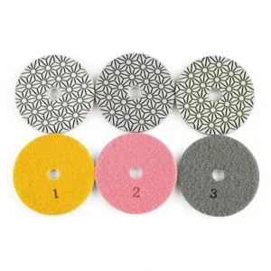 3-Step Resin 4 Inch Diamond Wet Polishing Pads Fine Abrasive Flexible Sanding Disc Floor Granite Marble Stone Hook
