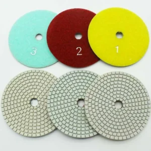3 Step Wet Diamond Polishing Kits with 100mm Buffing Pads for Granite Marble Stone Floor Grinding Polishing