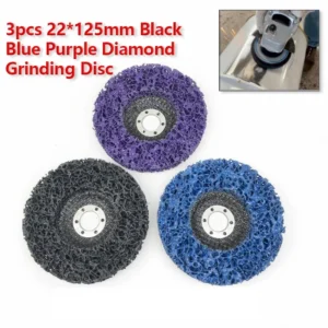 3pcs 22x125mm Diamond Grinding & Polishing Discs Black Blue Purple