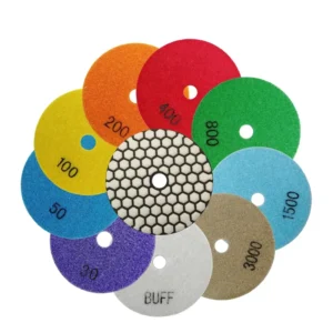 4″ 100MM Resin Bond Diamond Dry Flexible Floor Polishing Pads Sanding Disc Grinding Disc for Granite Marble Ceramic Tile Quartz