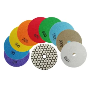 4” 100mm B Diamond Flexible Dry Abrasive Polishing Pads Sanding Disc for Marble Granite with Buff Pad
