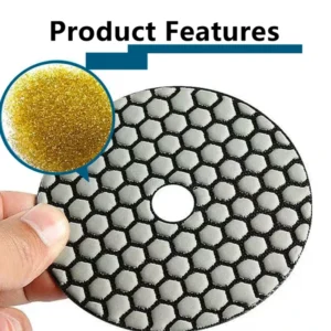 4″ 100mm Diamond Dry Polishing Buffing Pads Grit #50 Fine Abrasive Sanding Disc Stone Polisher for Granite Marble Concrete