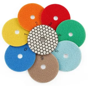 4” 100mm Diamond Resin Flexible Dry Floor Polishing Buffing Pads for Marble Granite OEM Customizable Medium Abrasive