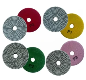 4″ 100x3mm White 3 Step Resin Bond Diamond Polishing Pads for Granite Quartz Engineered Stone Wet and Dry Polishing