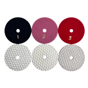 4” 3 Step Dry Diamond Polishing Pad for Granite Marble Concrete Surface Grinding