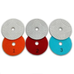 4 Inch/100mm 3 Steps Diamond Polishing Pads Sanding Discs Abrasive Tools Grinding Pad for Stone Tile Marble Granite