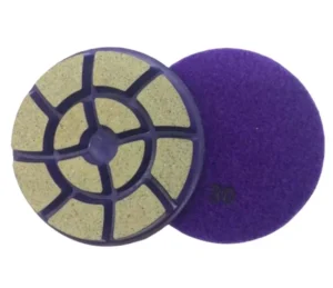 4 Inch 100mm Ceramic Hybrid Transitional Diamond Pad 10mm Thick for Concrete Metal Scratch Removal Wet and Dry