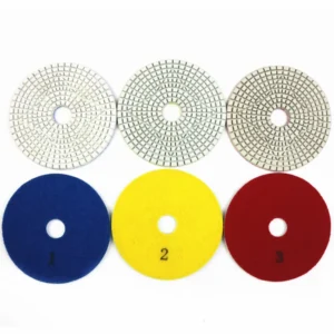 4 Inch 100mm OEM 3 Step Diamond Flexible Resin Polishing Pad for Granite Quartzite Marble Engineer Stone Floor Wet and Dry
