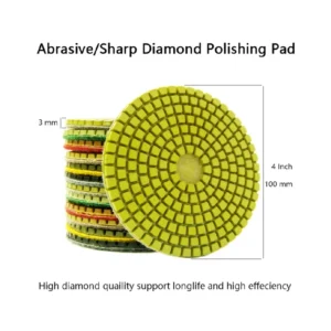 4 Inch 100mm Wet Diamond Polishing Pads for Concrete Stone Granite Marble Professional Floor Polishing