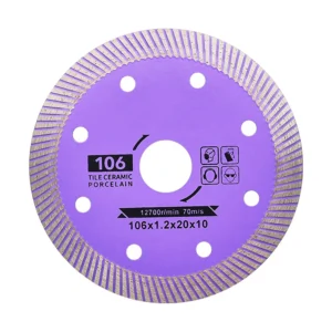 4 Inch 106mm Purple Ceramic Cutting Disc Super Thin Diamond Tile Saw Blade for Porcelain Tiles Marbles