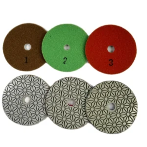 4 Inch 3 Step Diamond Polishing Buffing for Granite Marble Concrete Floor Dry Wet Use Angle Grinder