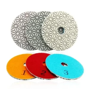 4 Inch 3 Step Dry Diamond Polishing Pads for Marble Granite and Concrete Medium Grade Diamond Resin Powder OEM Available
