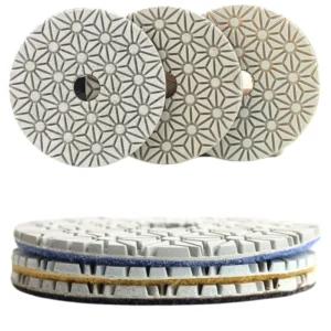 4 Inch 3 Steps Diamond Polishing Pads Polishing Resin Pads for Marble Granite Concrete Tile