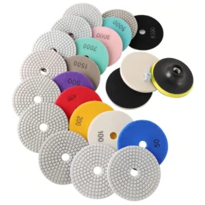 4 Inch 7 Step Floor Polishing Pad Flexible with Wet Dry Resin for Granite Quartz Marble Engineer Stone OEM Customized 100 MM