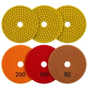 4 Inch Diamond 7 Step Wet Polishing Grinding Pad Backing Pad for Granite Buff Grit