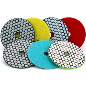 4 Inch Dry Diamond Polishing Pads Grit 50 Diamond Sanding Pads Grinding Pads for Granite Marble Stone 10Pcs