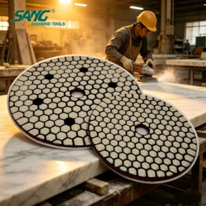 4 Inch Dry Polishing Pad with Backer Pads for Marble Granite Concrete Grinding