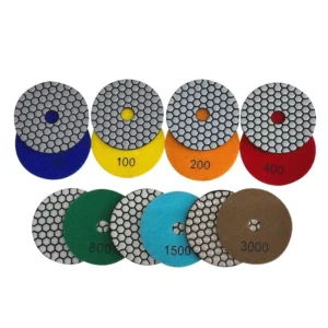 4 Inch Honeycomb Diamond Dry Angle Grinder Polishing Disc 7 Step Polishing Pads Marble