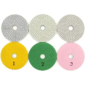 4 Inch Industrial Grade 1 Grit Polishing Buffing Pads Flexible Diamond Wet Grinding Disc Angle Grinder Compatible Granite