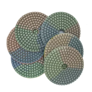 4 inch 100mm 3 Color Diamond Resin Flexible Wet Polishing Pads for Granite and Stones