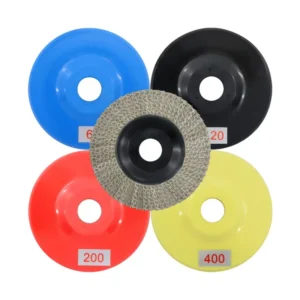 4.5in 115mm Electroplated Diamond Flap Disc Abrasive Disc Wheel Sanding Polishing Disc Plastic Backer on Marble Granite Concrete