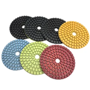 4inch Dry Diamond Polishing Pads Set 3mm Thickness Medium Hardness for Granite Marble Quartz Concrete Stone Tiles