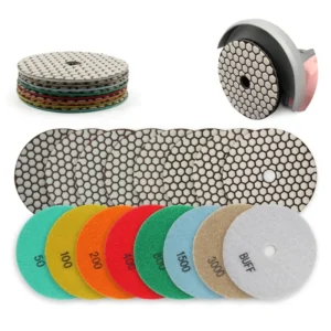 5” 125mm Diamond Dry Polishing Pads for Marble Granite Renew Polisher Grinding Pad Abrasive Pads Sanding Disc for Angle Grinder