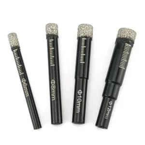 5 6 8 10 12 14 16mm Brazed Diamond Core Drill Bit Round Shank Drill & Grinding Tool for Tile Marble Granite and Glass