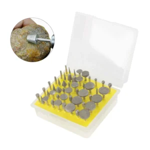 50PCS Diamond Burr Set Rotary Grinding Bits 3mm Shank for Jewelry Gemstone Stone Glass Engraving Carving DIY Tools