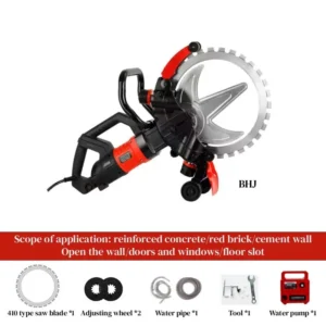 50cm Disc 220V Portable Wall Chaser Machine Brushless Electric Brick Wall Cutting Tools Concrete Wall Slotting Ring Saw